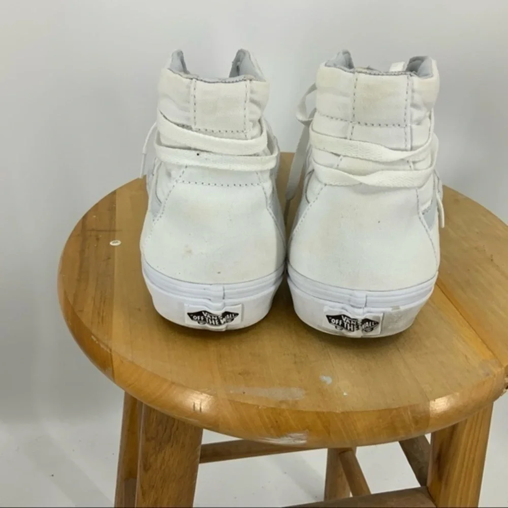 Vans high top skateboard white canvas sneaker